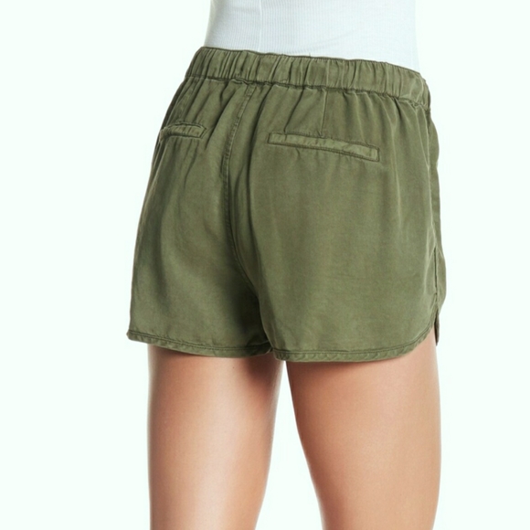 Pistola Dolphin Hem Drawstring Shorts Olive Green - Picture 2 of 7